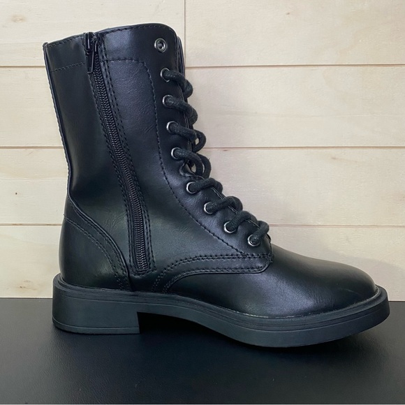 Steve Madden SM New York Lila Black Combat Boots Women's Size 6.5 Shoes M - Picture 3 of 11